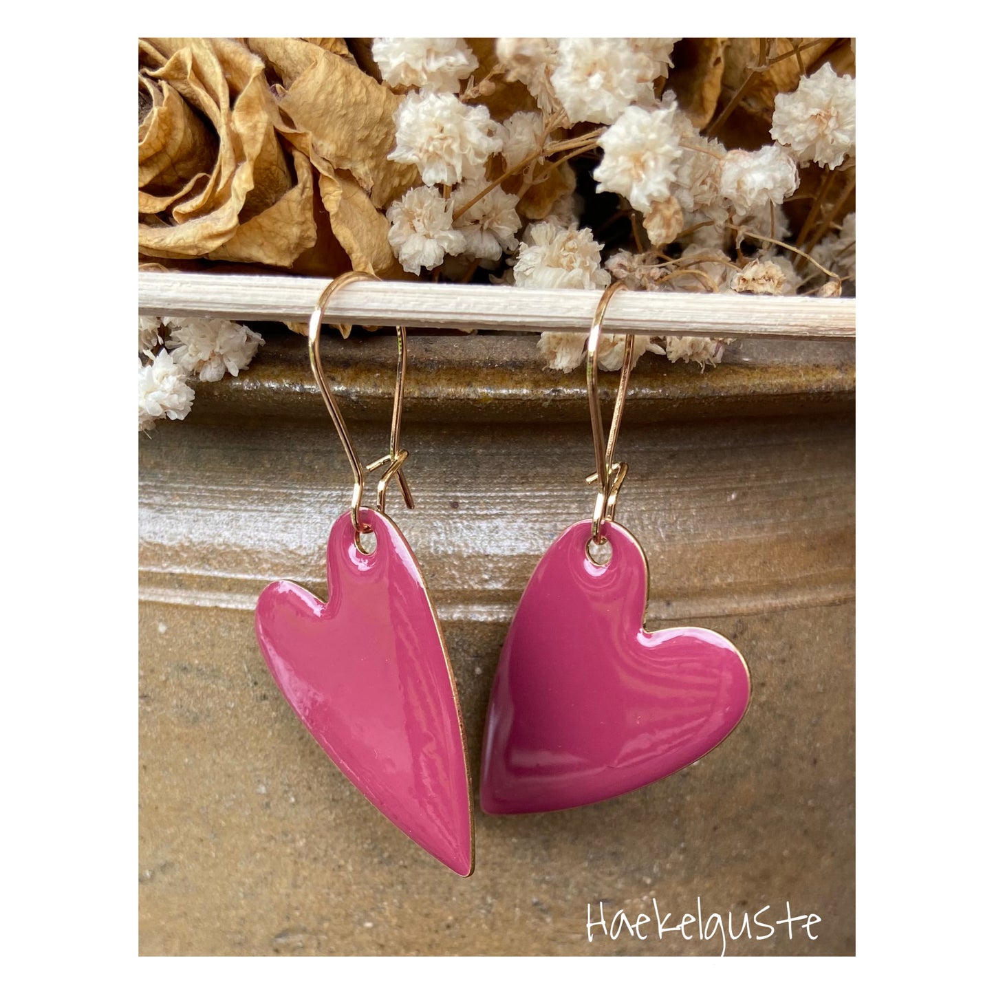 von Herzen Emaille Ohrhänger Plättchen Ohrringe mint