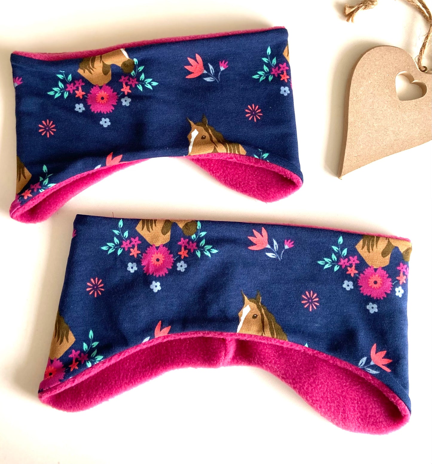 Fleece  "Pferde" Stirnband Mädchen warmes Stirnband Ohrenwärmer