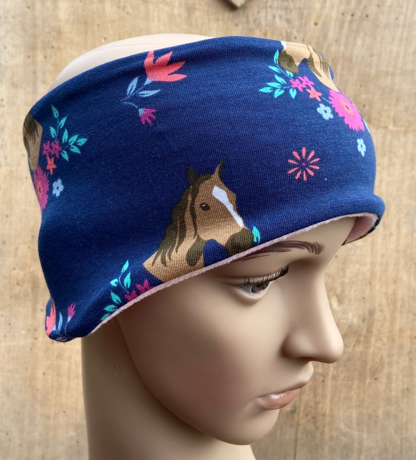 Fleece  "Pferde" Stirnband Mädchen warmes Stirnband Ohrenwärmer