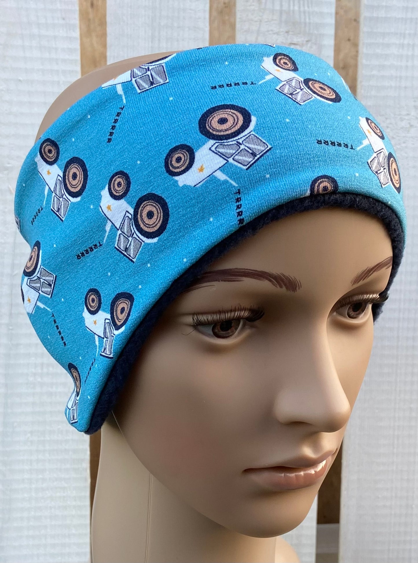 Fleece  " Traktor " Stirnband Kinder Jungen warmes Stirnband Ohrenwärmer blau Trekker Landleben Bauer Dorfkind