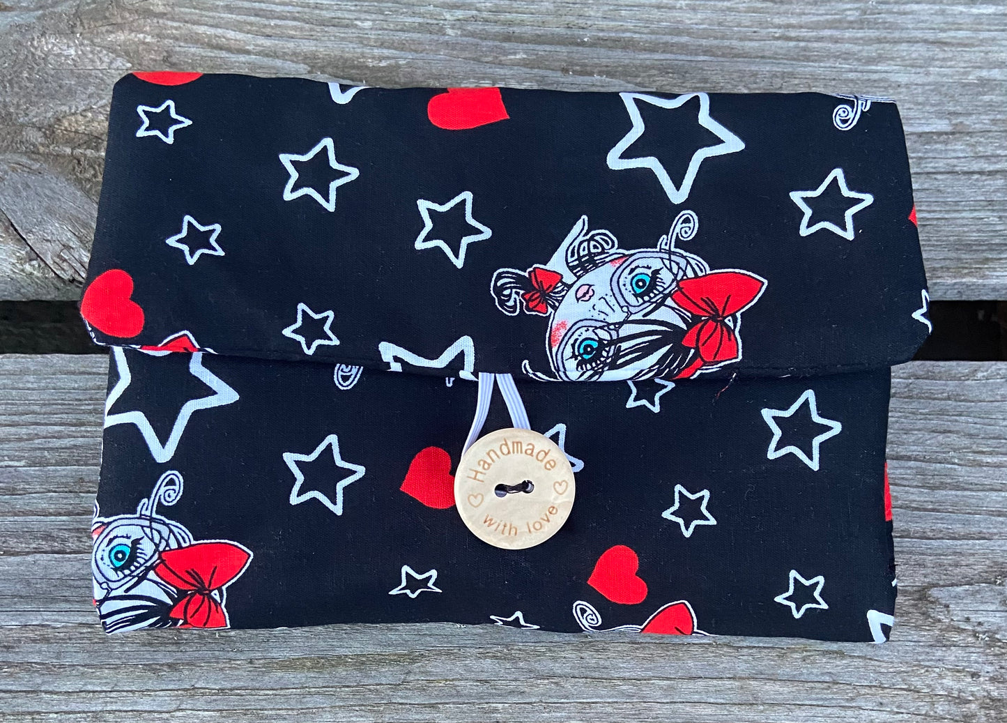 Kit Periode, Tasche Binden ,  Tampon , erste Periode schwarz Sterne Mädchen Teenager Geschenk Teen Goth