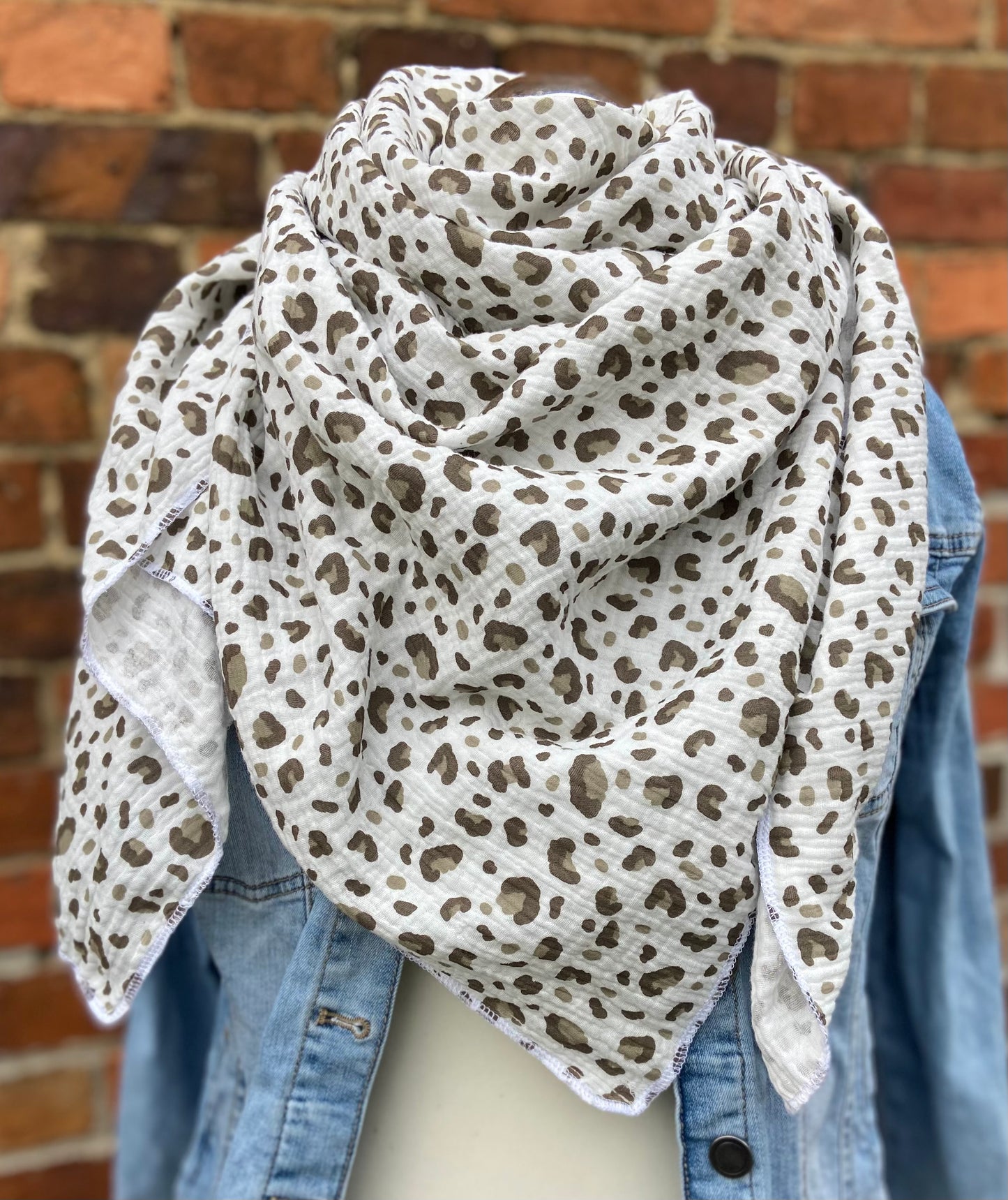 XXL Musselintuch Dreieckstuch Musselin leopardenprint großes Tuch Damen Geschenk Geburtstag Mama