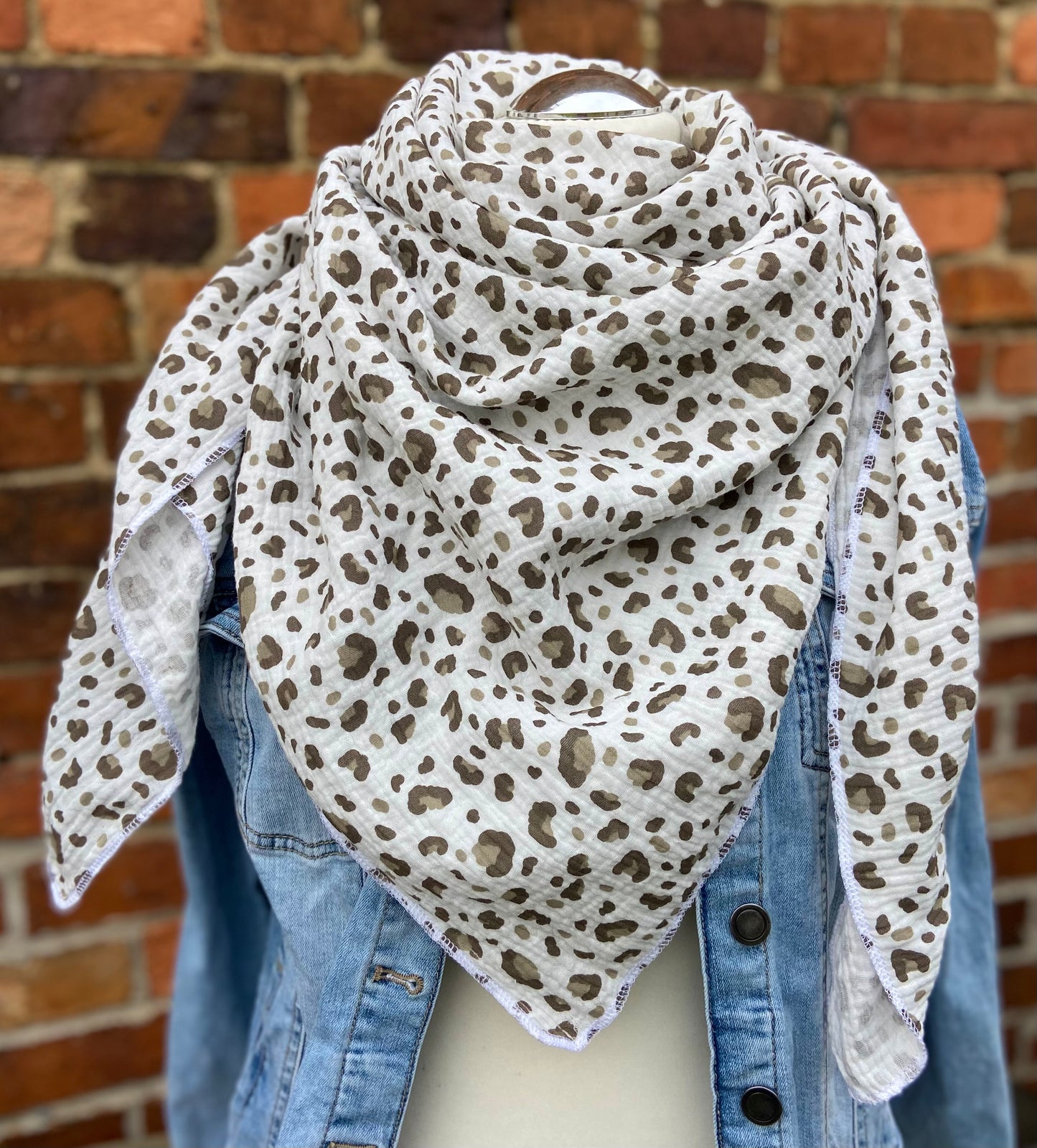XXL Musselintuch Dreieckstuch Musselin leopardenprint großes Tuch Damen Geschenk Geburtstag Mama
