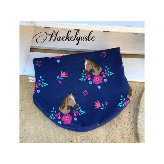 Fleece Halssocke Pferd dunkelblau Loop Mädchen Pferd