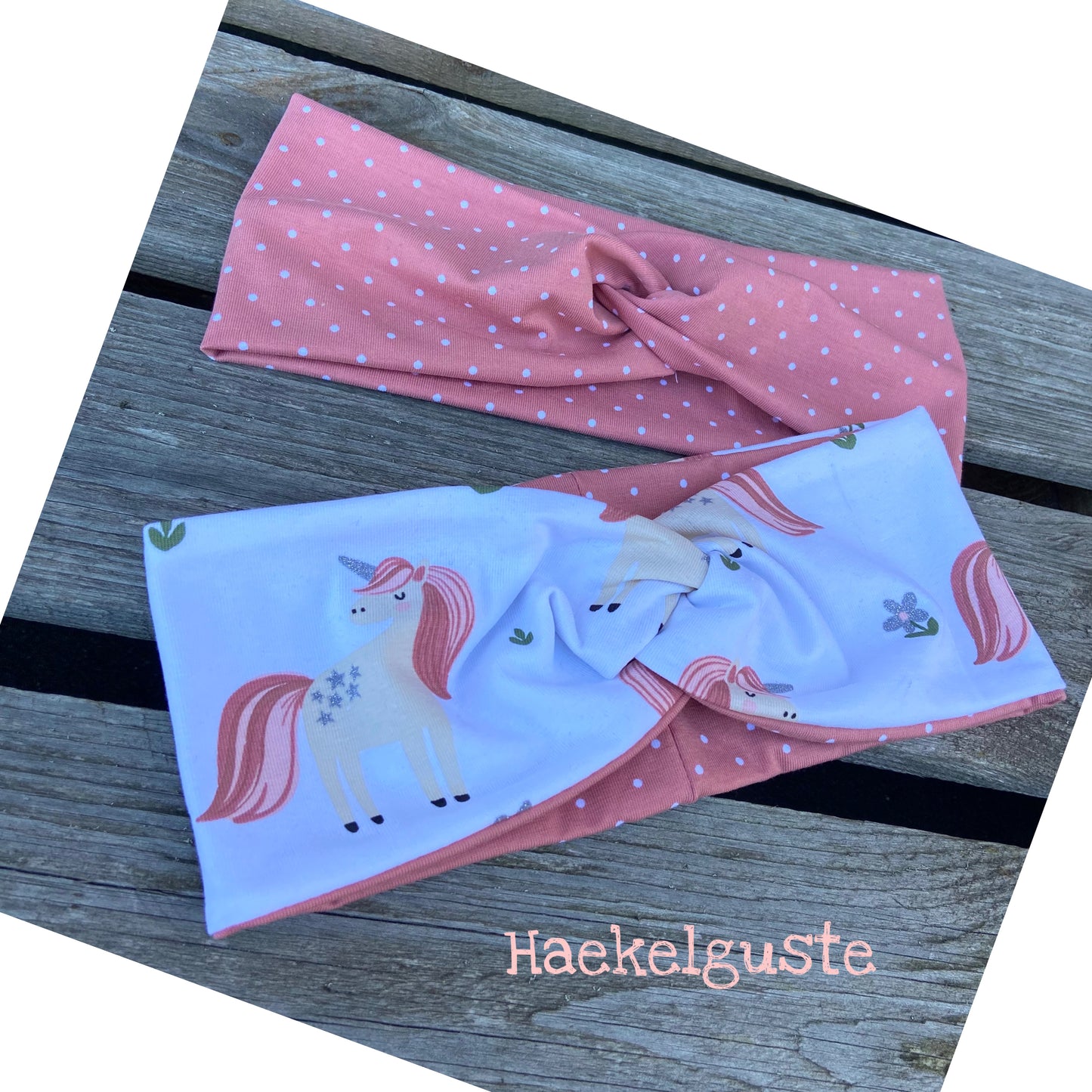 Set " Einhorn" Stirnbänder Mädchen Knotenstirnband Haarband Pferd Pony rosa