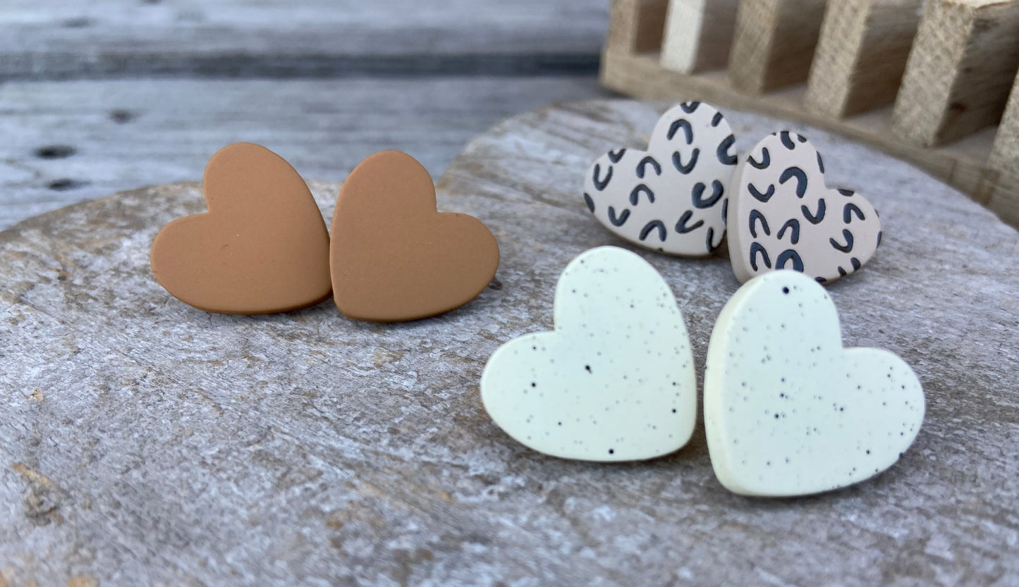 von Herzen Ohrstecker rot leo braun schwarz Geschenk Ohrringe Herz