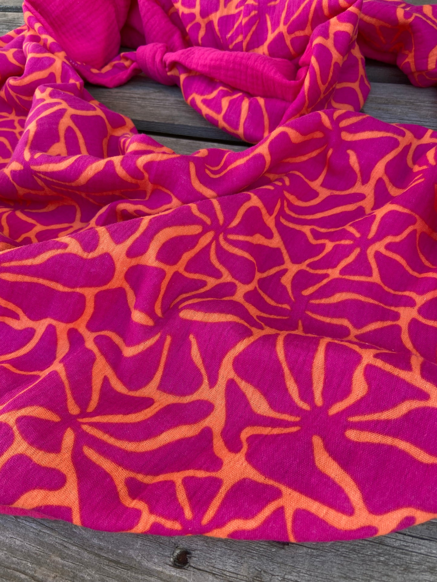 XXl Musselintuch großes Dreieckstuch, Damen Schal, orange , pink , neon, Streifen , Blockstreifen Musselintücher, Stilltuch , Strandlaken
