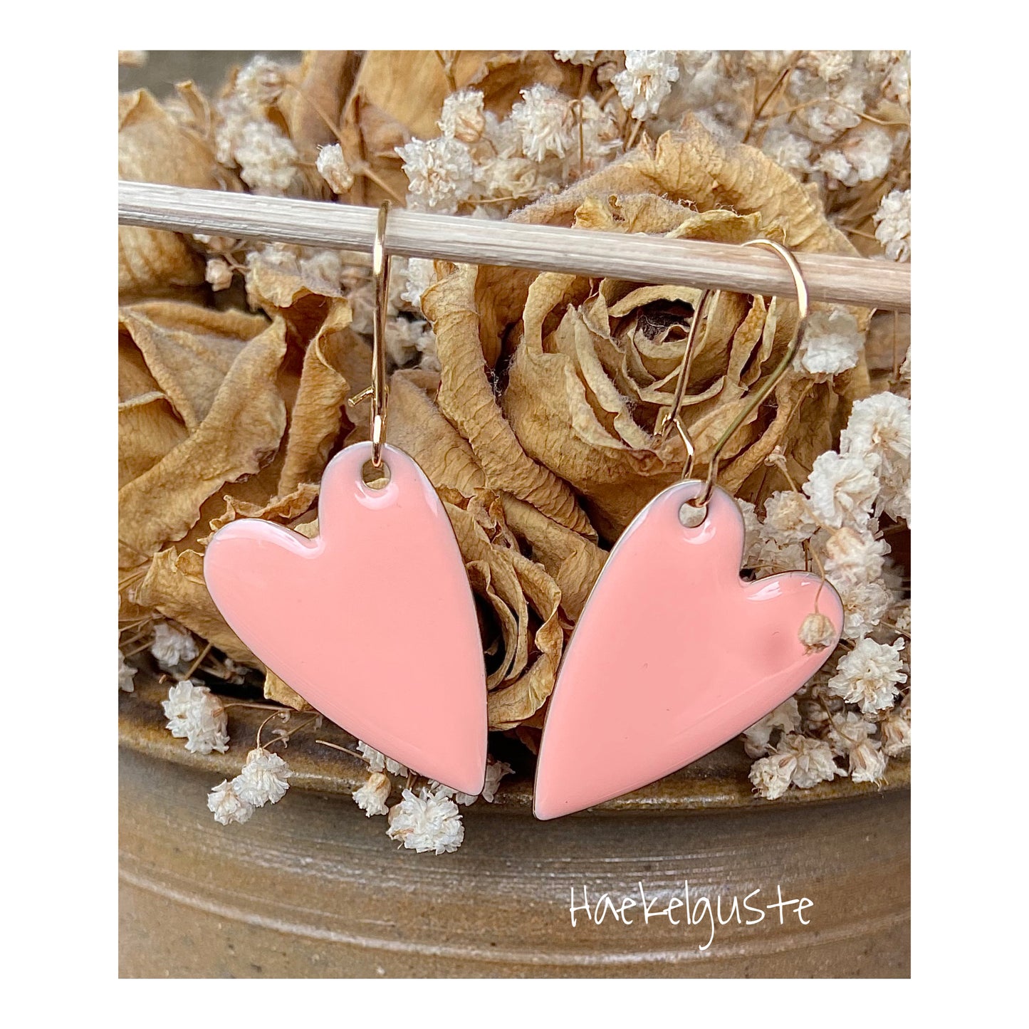 von Herzen Emaille Ohrhänger Plättchen Ohrringe mint