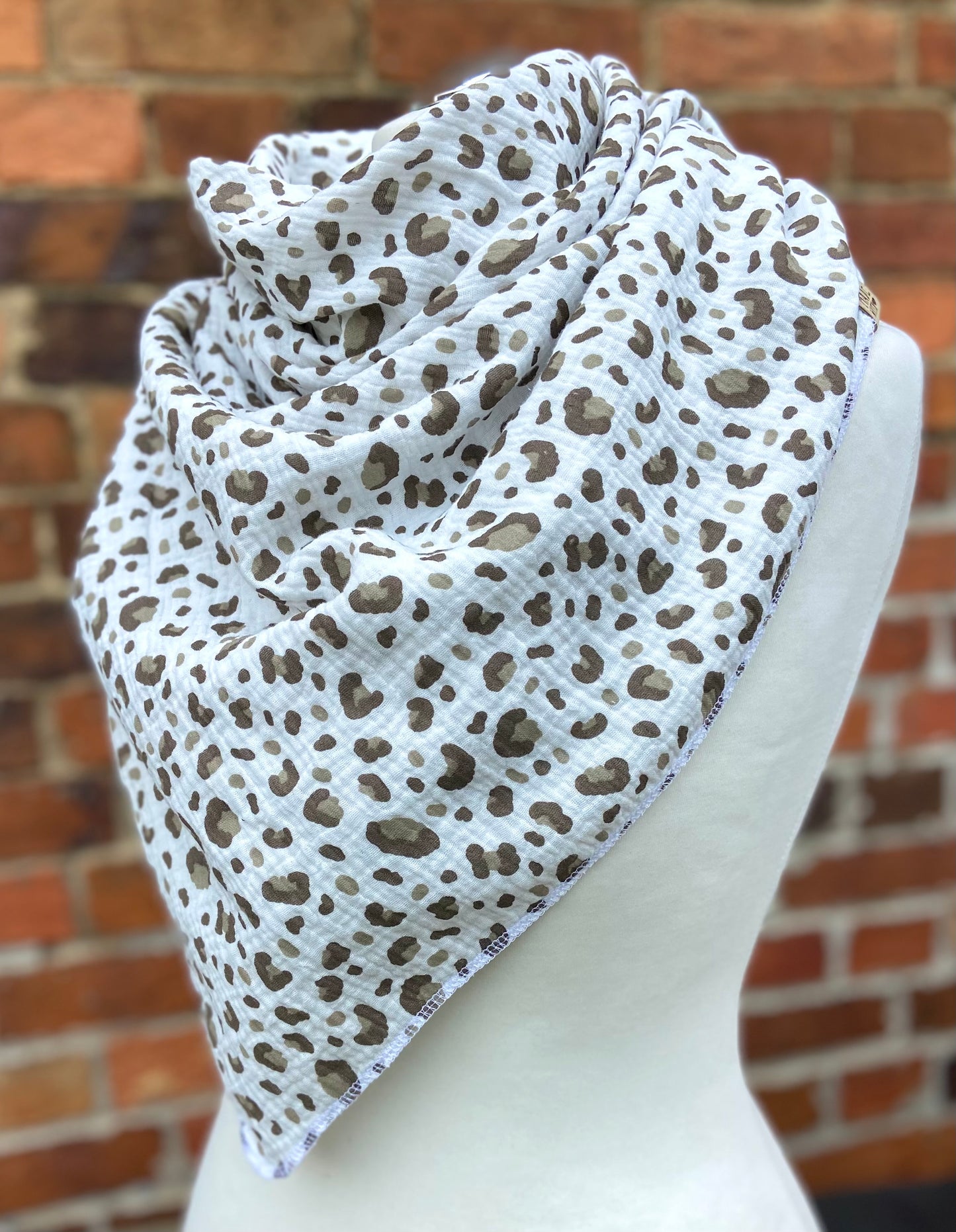 XXL Musselintuch Dreieckstuch Musselin leopardenprint großes Tuch Damen Geschenk Geburtstag Mama