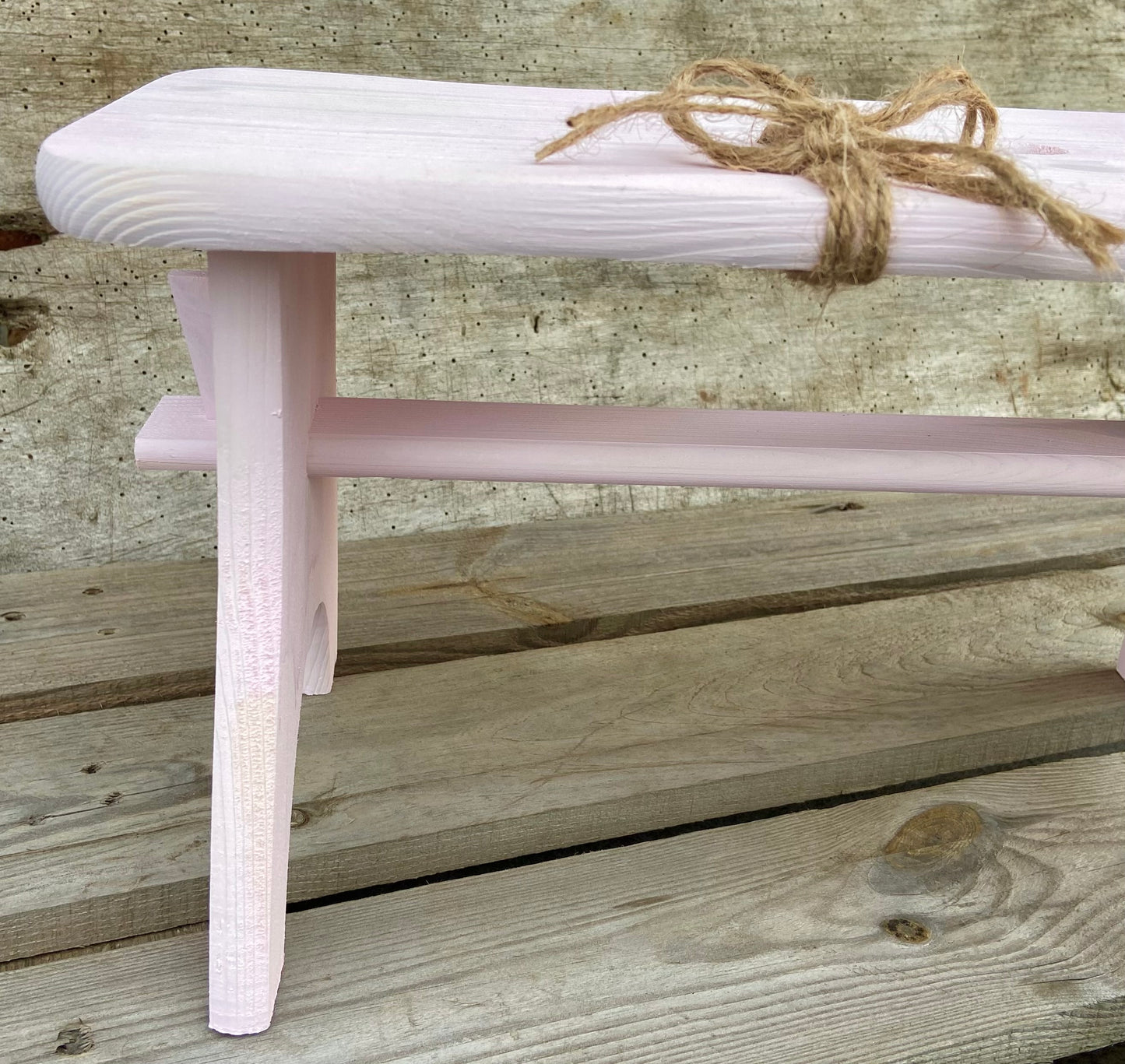 5 Farben Shabby Landhaus Fußbank Schemel Hocker grün weiß grau rosa antik rustikal Landhausküche Kinderzimmer Scandi Möbel kleine Bank