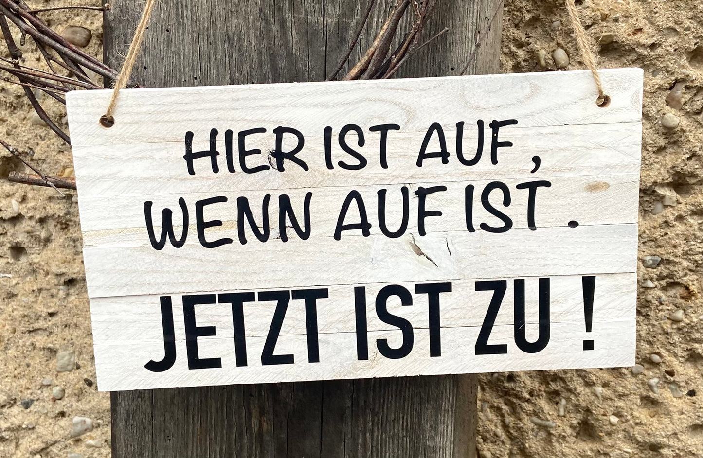 Türschild / Geschäft / Laden Türschild / Holzschild Eingang  / Offen / geöffnet / geschlossen