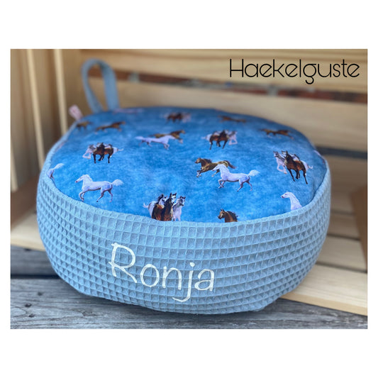 19 Farben - Sitzkissen / Softshell Bodenkissen / wasserfest/Personalisierbar/Kita/Morgenkreis/Kinderzimmer/Bodenkissen/Sitzplatz/Rund
