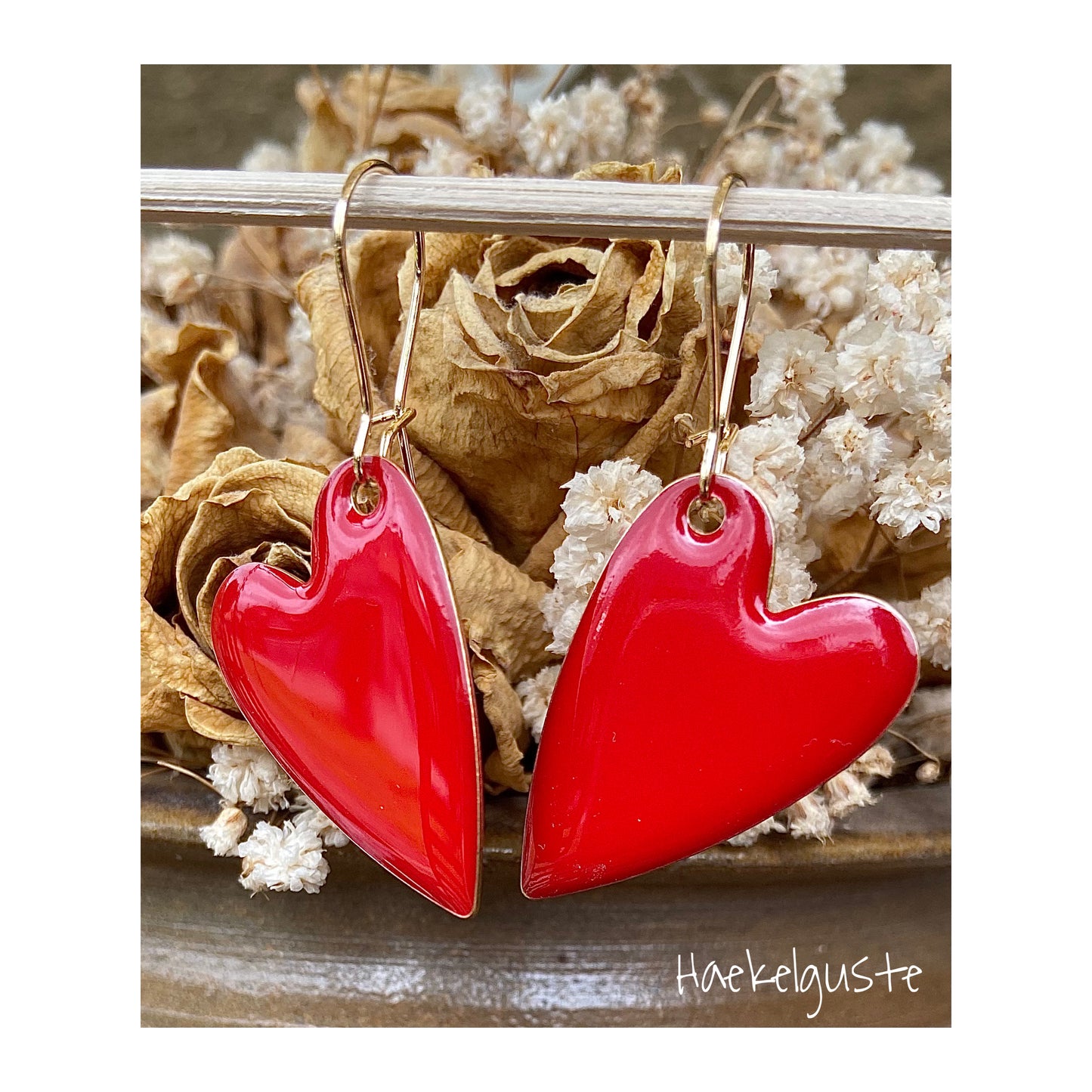 von Herzen Emaille Ohrhänger Plättchen Ohrringe mint