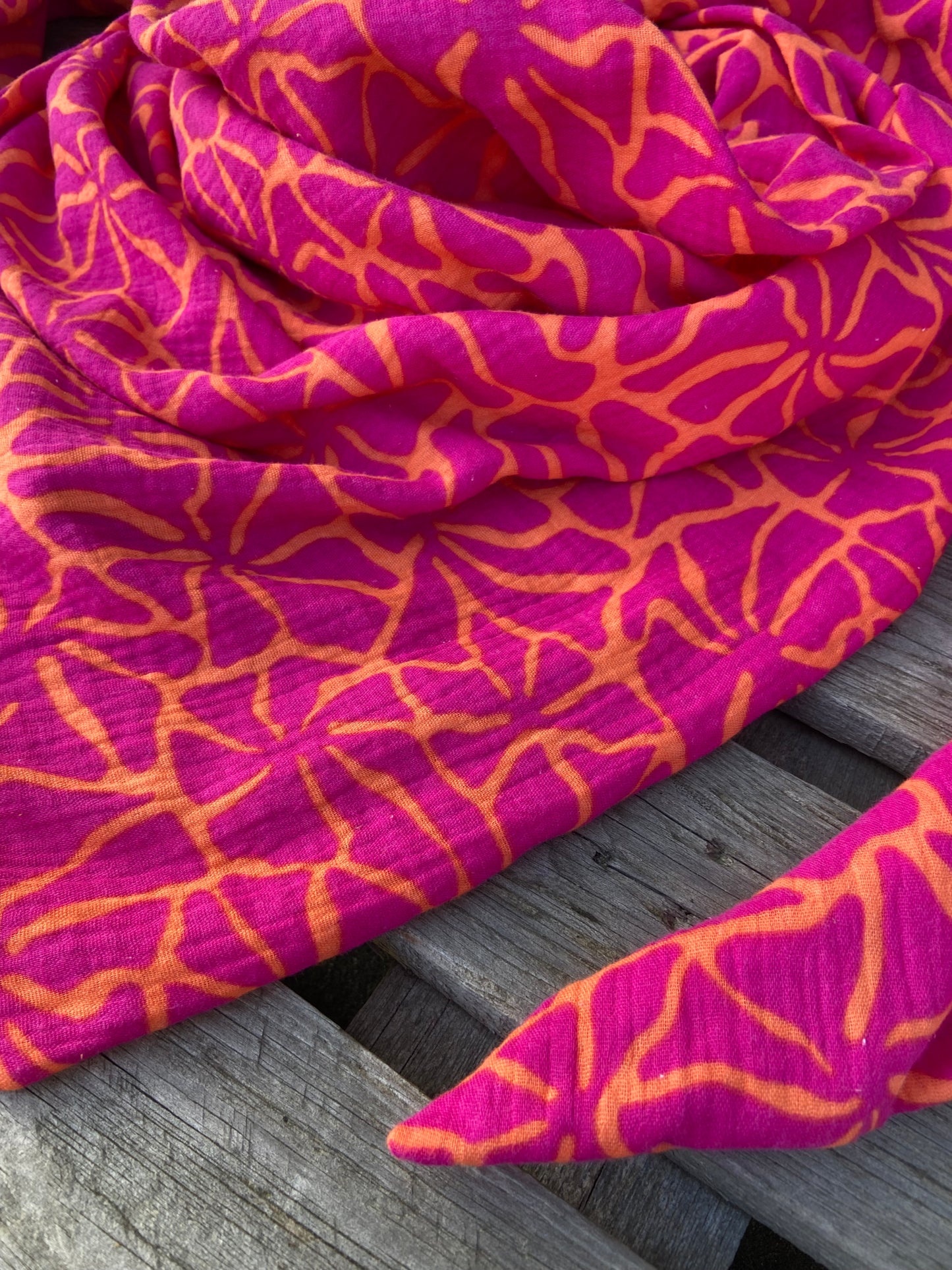 XXl Musselintuch großes Dreieckstuch, Damen Schal, orange , pink , neon, Musselintücher, Stilltuch , Strandlaken