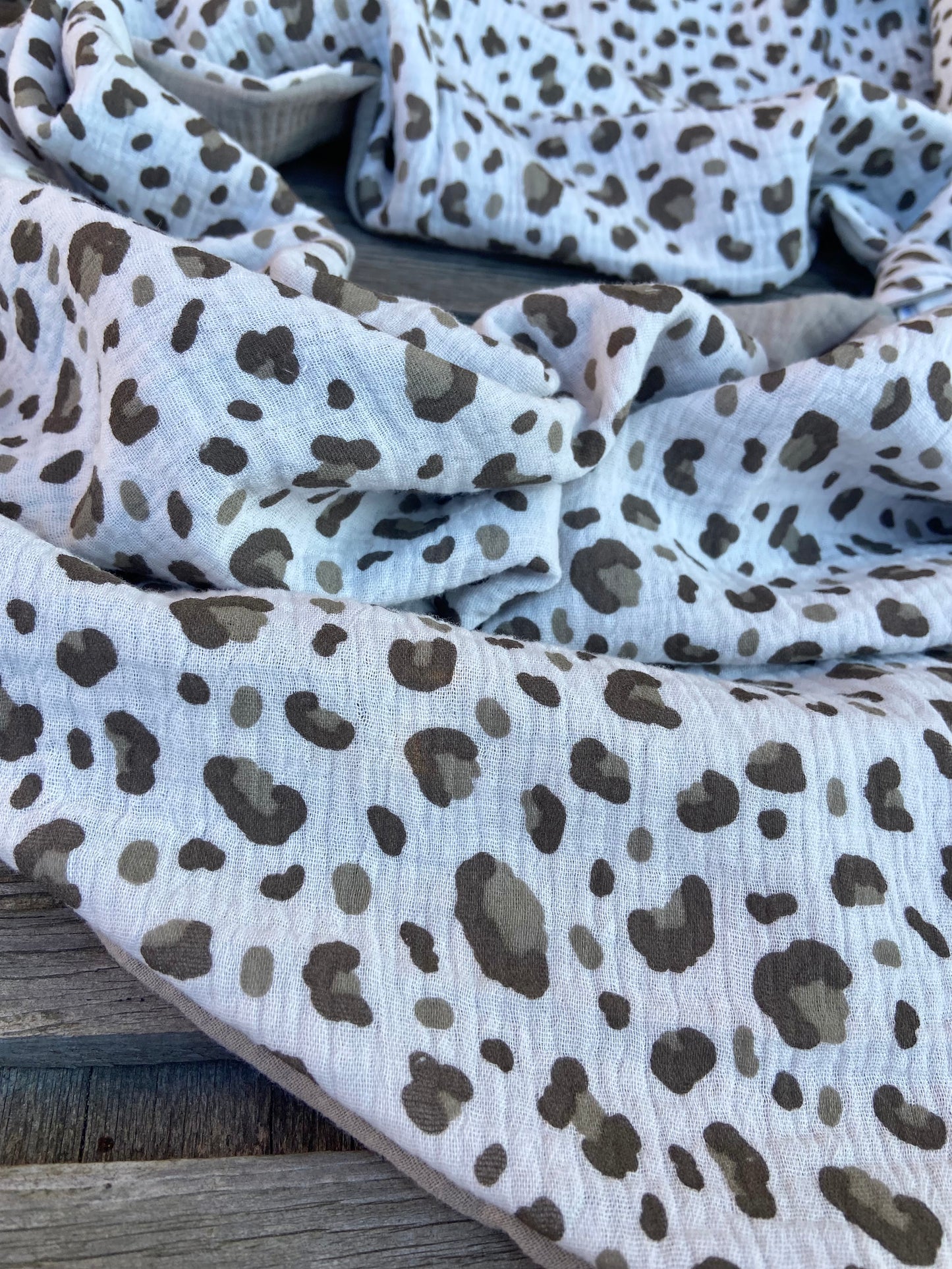 XXL Musselin Wende - Dreieckstuch Musselin leopardenprint großes Tuch Damen Musselintuch Geschenk Geburtstag Mama