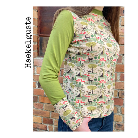 Langarmshirt Damen, Shirt retro , oliv , vintage Shirt khaki
