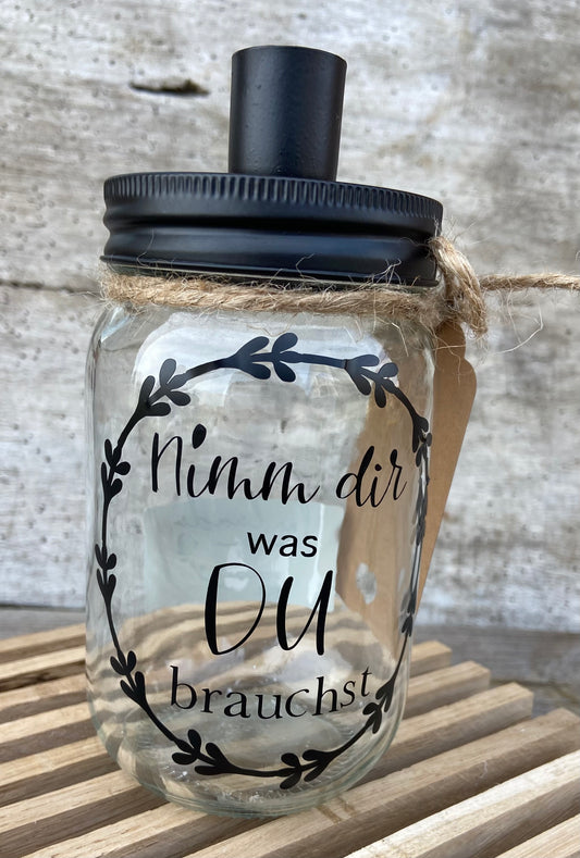 Nimm dir was du brauchst Geschenkset Kerzen im Glas beste Freundin Frau Geburtstag Kerzenständer Stabkerzen  Herzensmensch