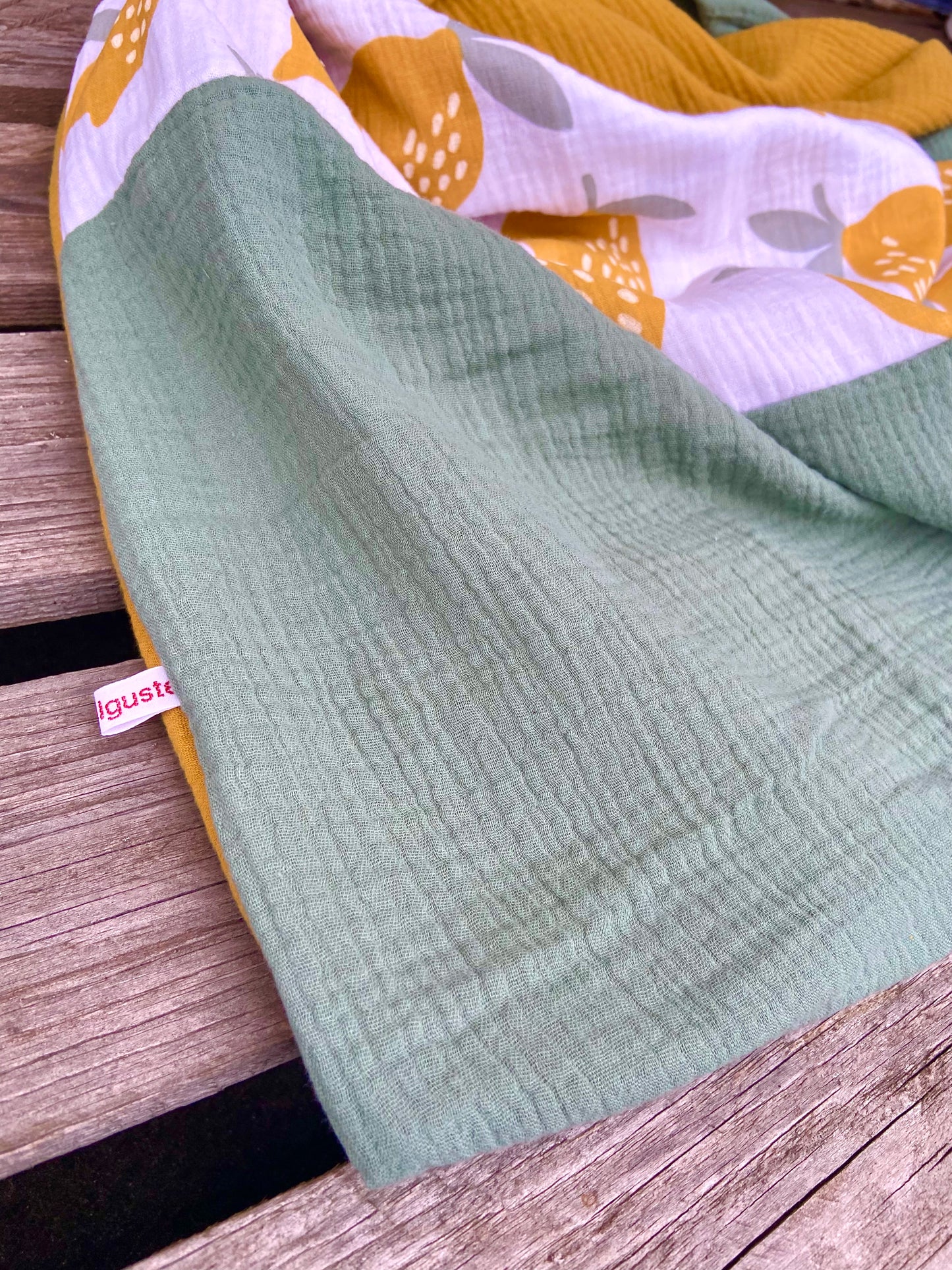 XXL Musselin Wende - Dreieckstuch Musselin Zitone großes Tuch Damen Musselintuch Geschenk Geburtstag Mama