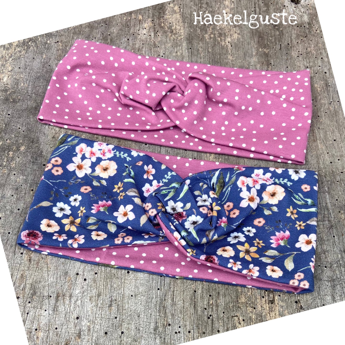 Set Stirnbänder Mädchen Knotenstirnband Haarband Blumen rosa blau