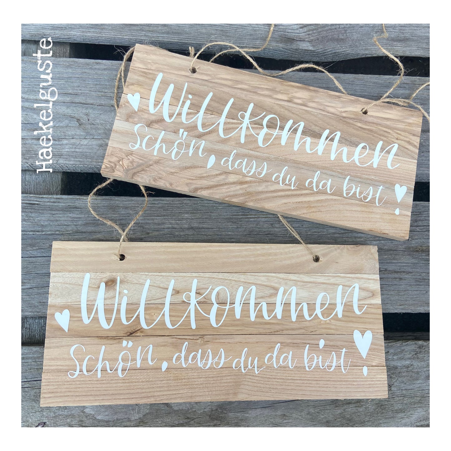 Türschild , Willkommen, Haus,  Geschenk Hauseinweihung Freundin Türschild Holzschild Eingang  neues Heim Zuhause Hochzeit
