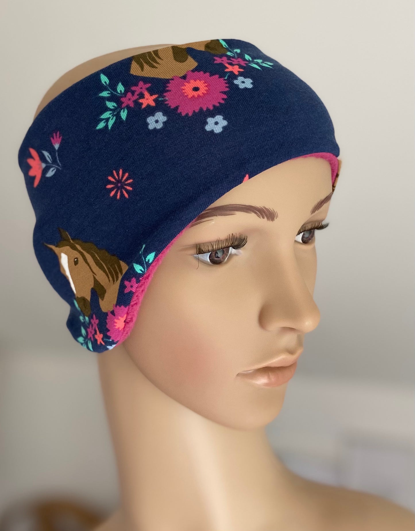 Fleece  "Pferde" Stirnband Mädchen warmes Stirnband Ohrenwärmer