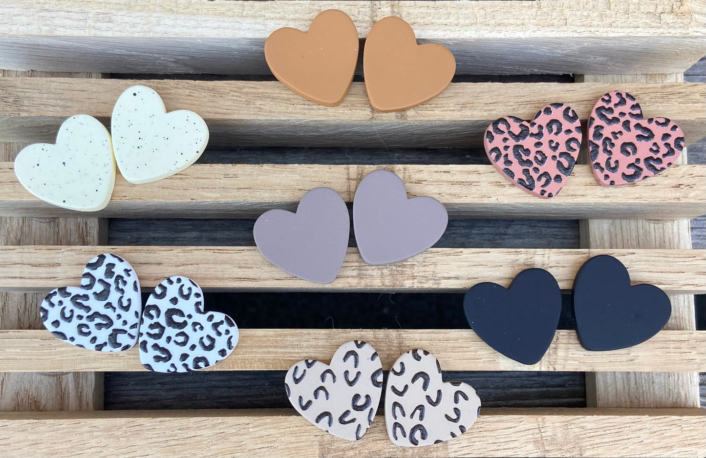 von Herzen Ohrstecker rot leo braun schwarz Geschenk Ohrringe Herz