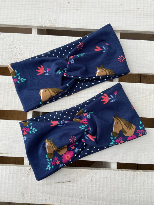 Mädchen KnotenStirnband Haarband haedband Pferd Einhorn