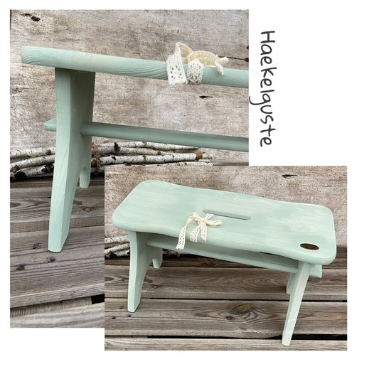 Shabby Landhaus Fußbank Schemel Hocker Fußhocker weiß Shabby Hygge Scandi Deko