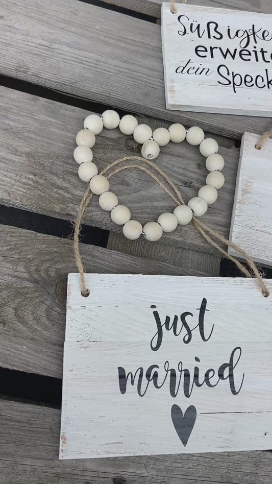 Holzschilder, Dekoschilder, Candybar, Hochzeit, Wollkommen, Just Married, Geschenk Hochzeit