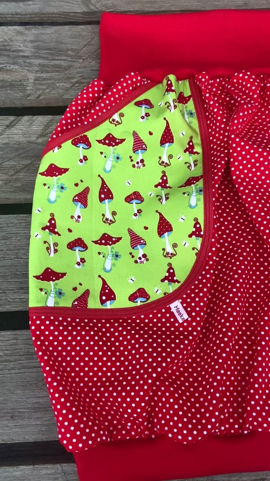 Ballonrock "Pilz" rot Punkte Damen Rock Häkelguste