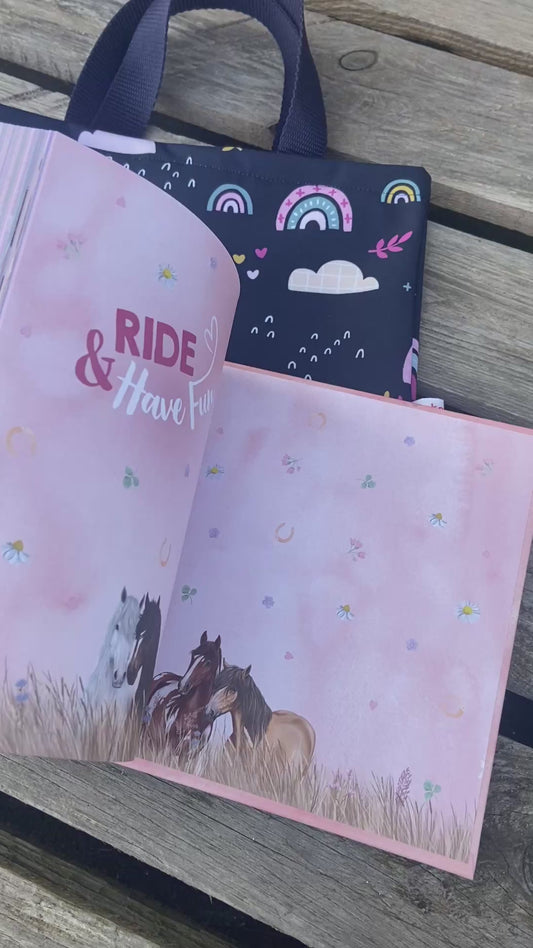 Freundebuch Einhorn Set Tasche Regenbogen, Geschenk Mädchen, Buch Erinnerungen , Kita Freunde , Kindergartenalbum