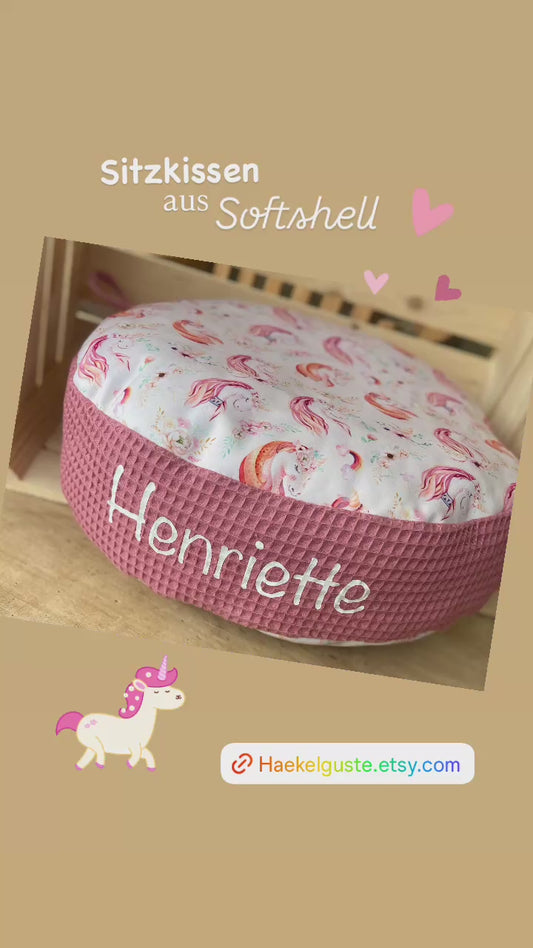 19 Farben - Sitzkissen / Softshell Bodenkissen / wasserfest/Personalisierbar/Kita/Morgenkreis/Kinderzimmer/Bodenkissen/Sitzplatz/Rund (Kopie) (Kopie) (Kopie)